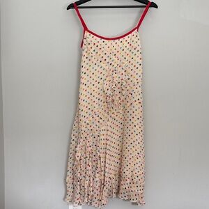 Polka Dress with Red Straps